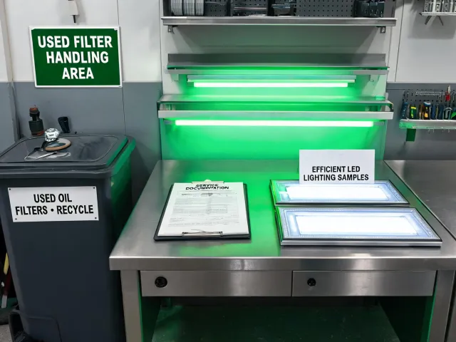 Organized filter and lighting service workflow
